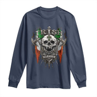 Funny Irish Warrior Long Sleeve Shirt Vintage Skull Celtic Cross Ireland Flag