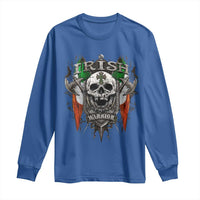 Funny Irish Warrior Long Sleeve Shirt Vintage Skull Celtic Cross Ireland Flag