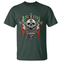 Funny Irish Warrior T Shirt Vintage Skull Celtic Cross Ireland Flag