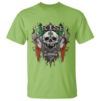 Funny Irish Warrior T Shirt Vintage Skull Celtic Cross Ireland Flag