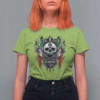 Funny Irish Warrior T Shirt For Women Vintage Skull Celtic Cross Ireland Flag