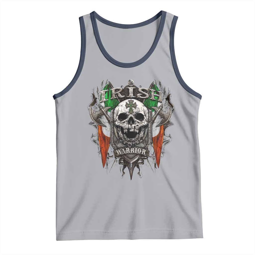 Funny Irish Warrior Tank Top Vintage Skull Celtic Cross Ireland Flag