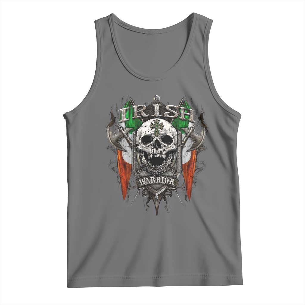 Funny Irish Warrior Tank Top Vintage Skull Celtic Cross Ireland Flag