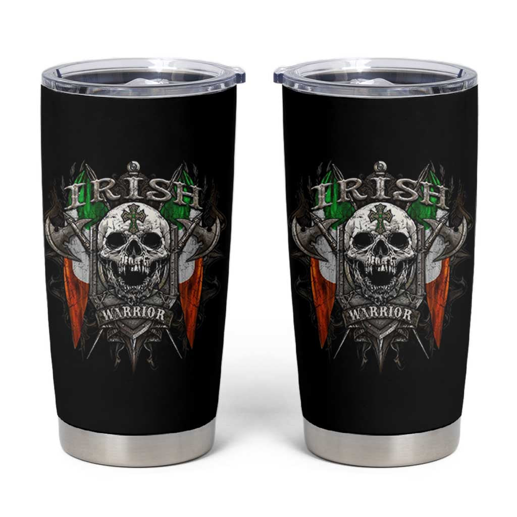 Funny Irish Warrior Tumbler Cup Vintage Skull Celtic Cross Ireland Flag
