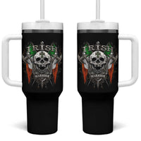 Funny Irish Warrior Tumbler With Handle Vintage Skull Celtic Cross Ireland Flag