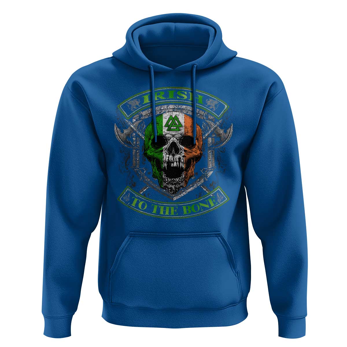Irish Viking Hoodie Irish To The Bone Vintage Ireland Flag Skull