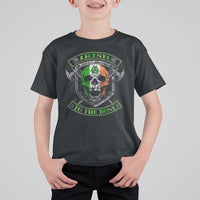 Irish Viking T Shirt For Kid Irish To The Bone Vintage Ireland Flag Skull