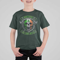 Irish Viking T Shirt For Kid Irish To The Bone Vintage Ireland Flag Skull