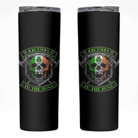 Irish Viking Skinny Tumbler Irish To The Bone Vintage Ireland Flag Skull