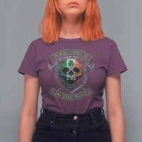 Irish Viking T Shirt For Women Irish To The Bone Vintage Ireland Flag Skull