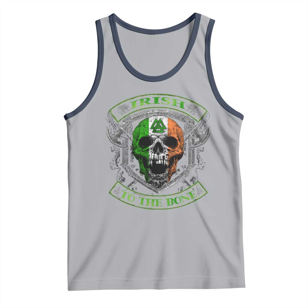 Irish Viking Tank Top Irish To The Bone Vintage Ireland Flag Skull