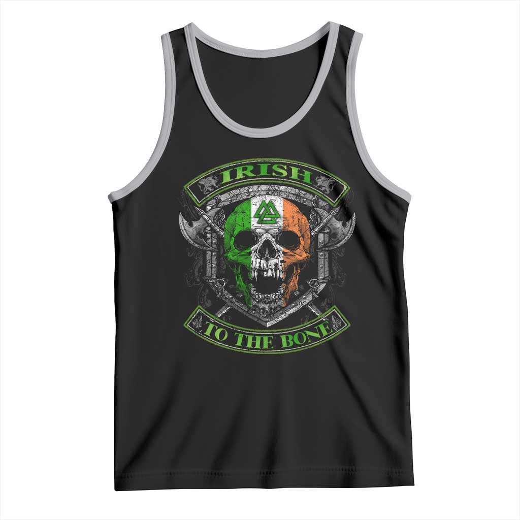 Irish Viking Tank Top Irish To The Bone Vintage Ireland Flag Skull