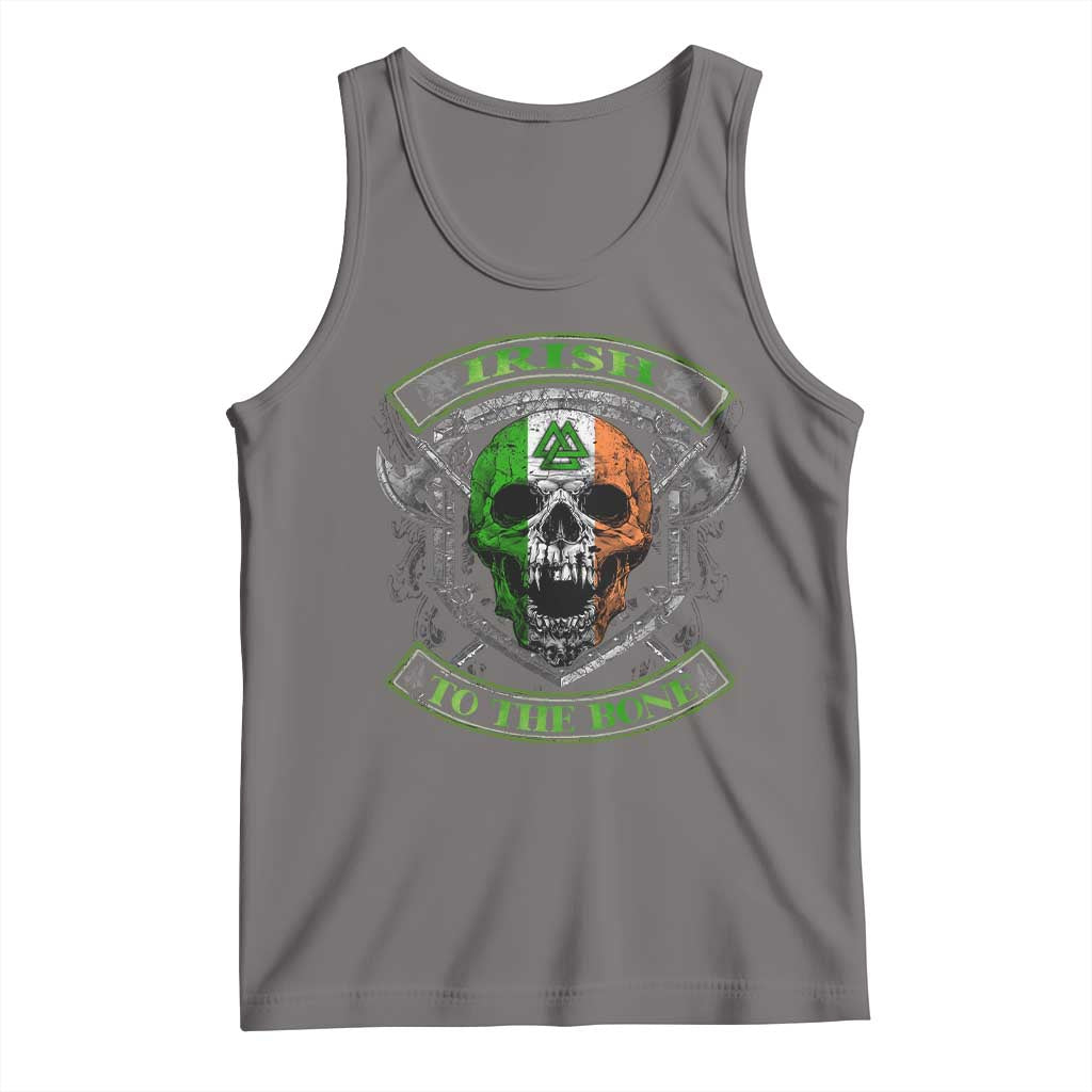 Irish Viking Tank Top Irish To The Bone Vintage Ireland Flag Skull