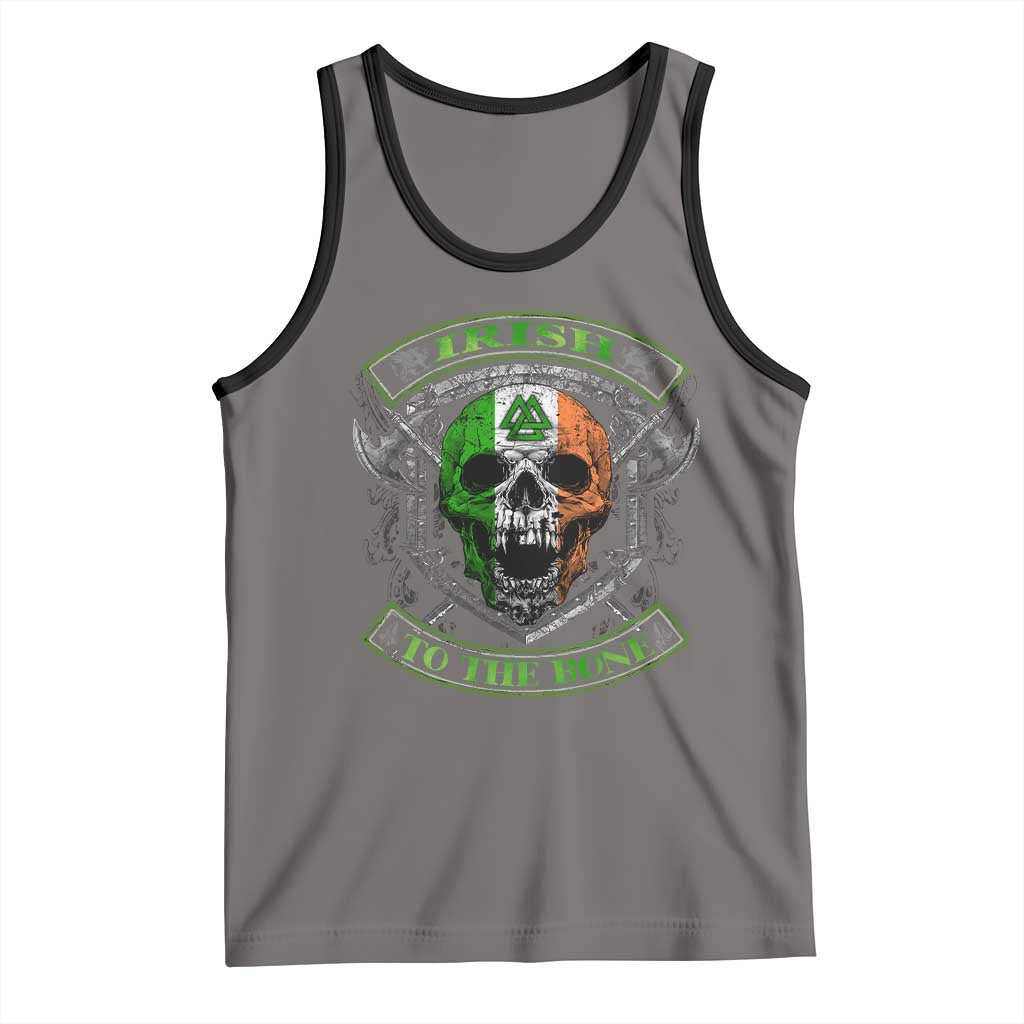 Irish Viking Tank Top Irish To The Bone Vintage Ireland Flag Skull
