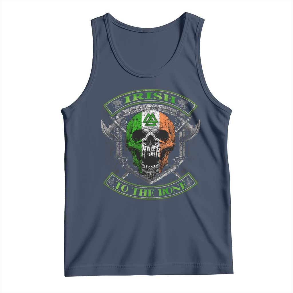 Irish Viking Tank Top Irish To The Bone Vintage Ireland Flag Skull