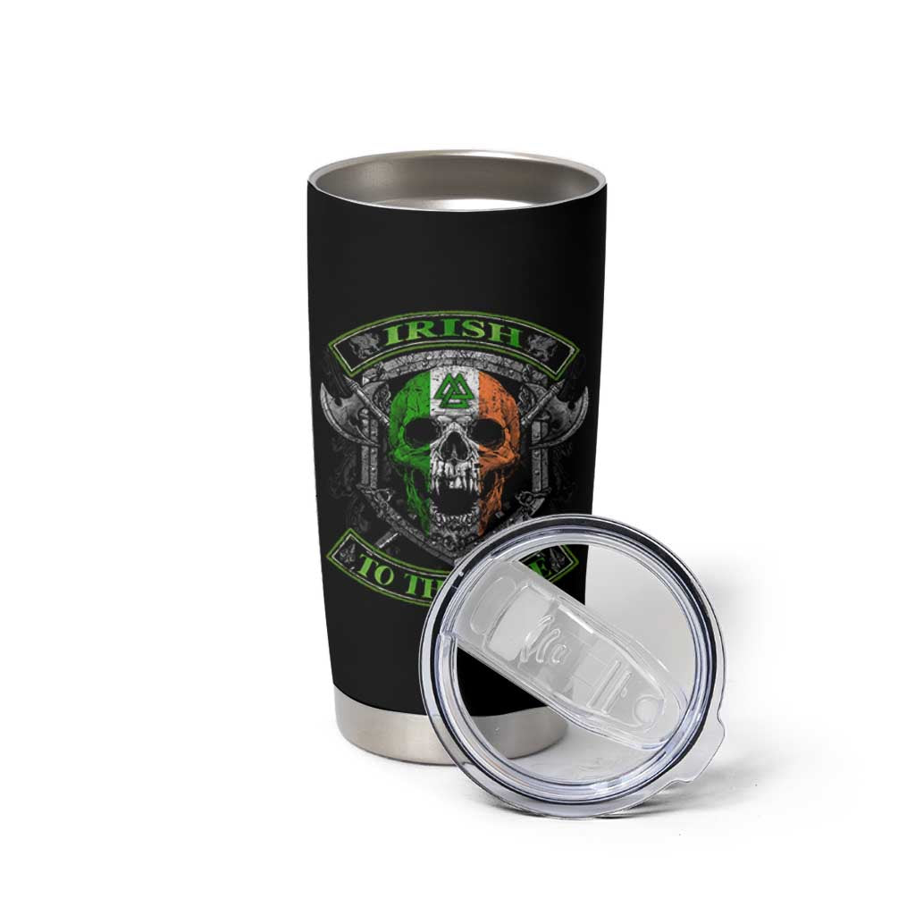 Irish Viking Tumbler Cup Irish To The Bone Vintage Ireland Flag Skull