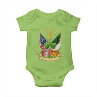Proud To Be Irish American Baby Onesie Vintage Ireland USA Flag Shamrock Harp