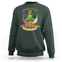 Proud To Be Irish American Sweatshirt Vintage Ireland USA Flag Shamrock Harp