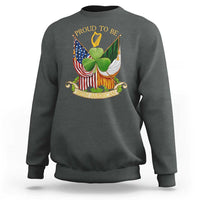 Proud To Be Irish American Sweatshirt Vintage Ireland USA Flag Shamrock Harp