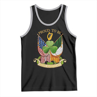 Proud To Be Irish American Tank Top Vintage Ireland USA Flag Shamrock Harp
