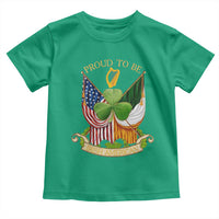 Proud To Be Irish American Toddler T Shirt Vintage Ireland USA Flag Shamrock Harp