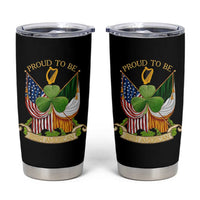 Proud To Be Irish American Tumbler Cup Vintage Ireland USA Flag Shamrock Harp