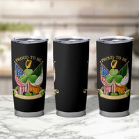 Proud To Be Irish American Tumbler Cup Vintage Ireland USA Flag Shamrock Harp