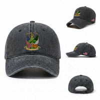 Proud To Be Irish American Washed Cotton Baseball Cap Vintage Ireland USA Flag Shamrock Harp