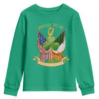 Proud To Be Irish American Youth Sweatshirt Vintage Ireland USA Flag Shamrock Harp