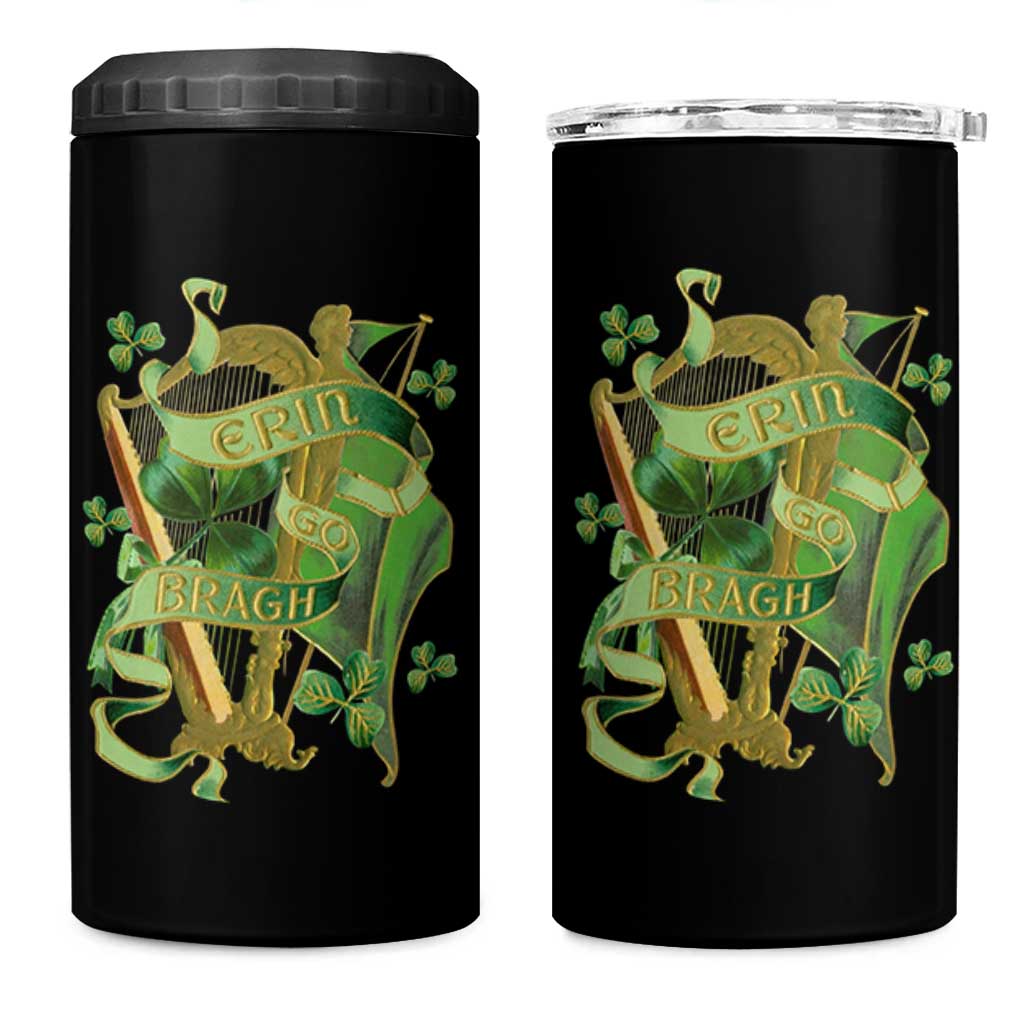 Irish Pride 4 in 1 Can Cooler Tumbler Erin Go Bragh Harp Shamrock St Patrick's Day