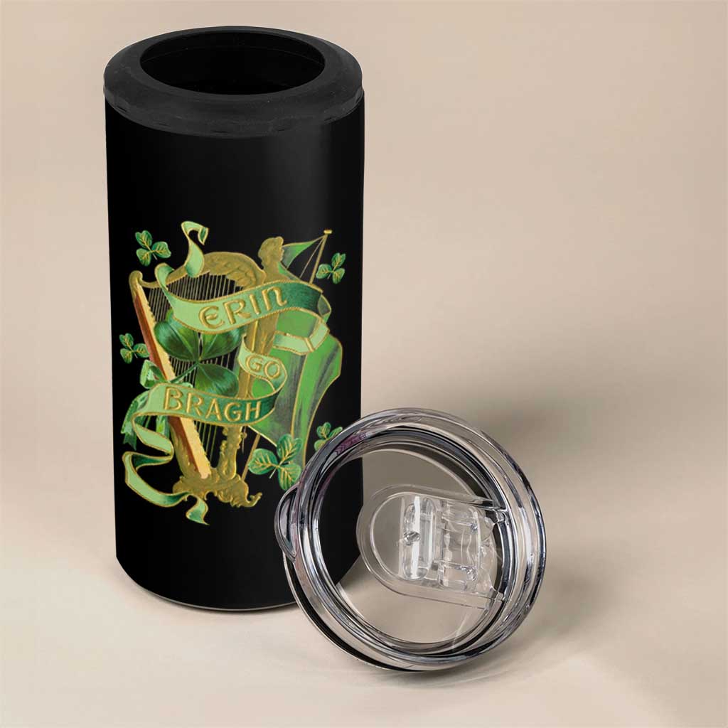 Irish Pride 4 in 1 Can Cooler Tumbler Erin Go Bragh Harp Shamrock St Patrick's Day