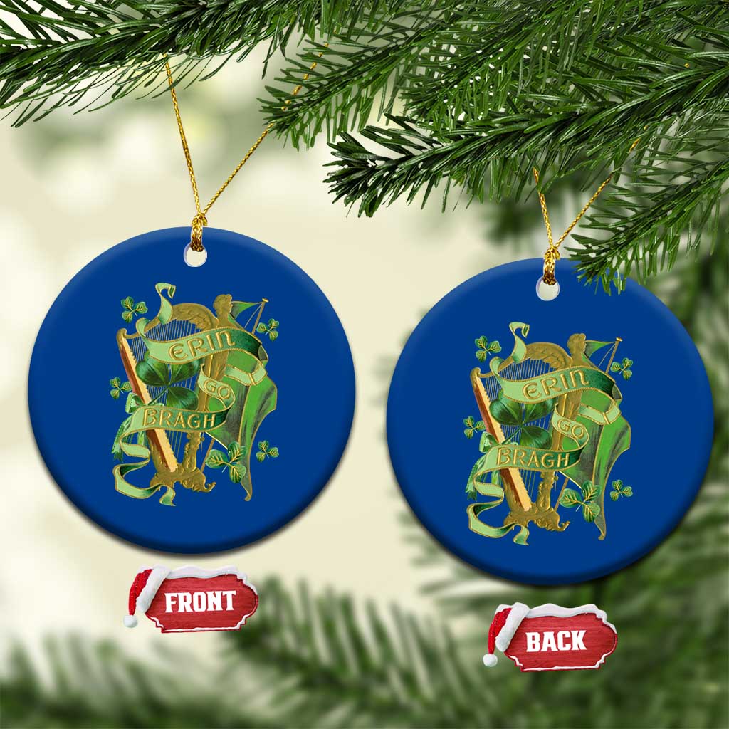 Irish Pride Ceramic Ornament Erin Go Bragh Harp Shamrock St Patrick's Day - Wonder Print Shop