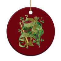 Irish Pride Ceramic Ornament Erin Go Bragh Harp Shamrock St Patrick's Day - Wonder Print Shop