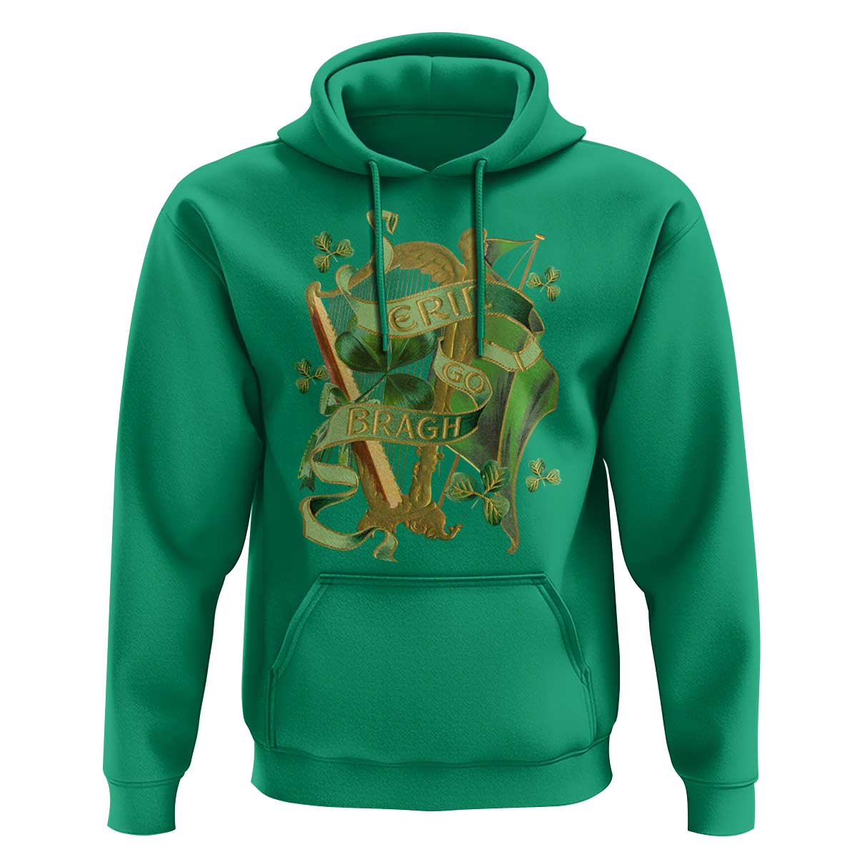 Irish Pride Hoodie Erin Go Bragh Harp Shamrock St Patrick's Day