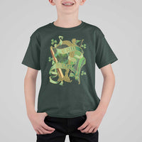 Irish Pride T Shirt For Kid Erin Go Bragh Harp Shamrock St Patrick's Day