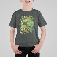Irish Pride T Shirt For Kid Erin Go Bragh Harp Shamrock St Patrick's Day