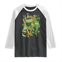 Irish Pride Raglan Shirt Erin Go Bragh Harp Shamrock St Patrick's Day