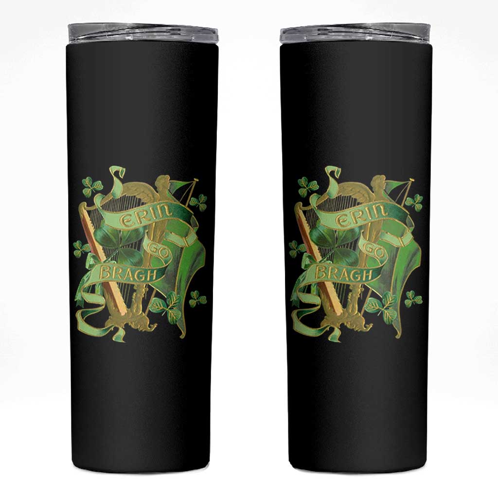 Irish Pride Skinny Tumbler Erin Go Bragh Harp Shamrock St Patrick's Day
