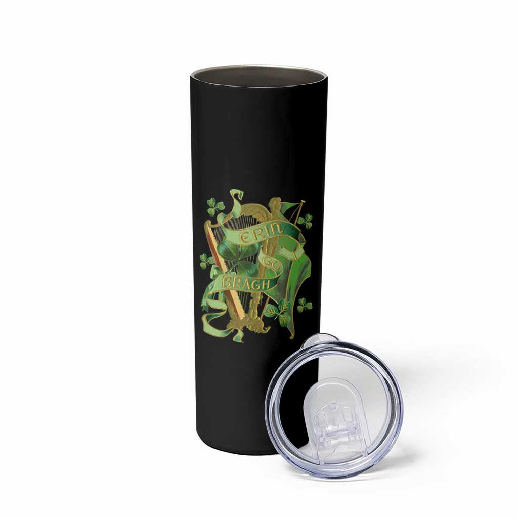 Irish Pride Skinny Tumbler Erin Go Bragh Harp Shamrock St Patrick's Day