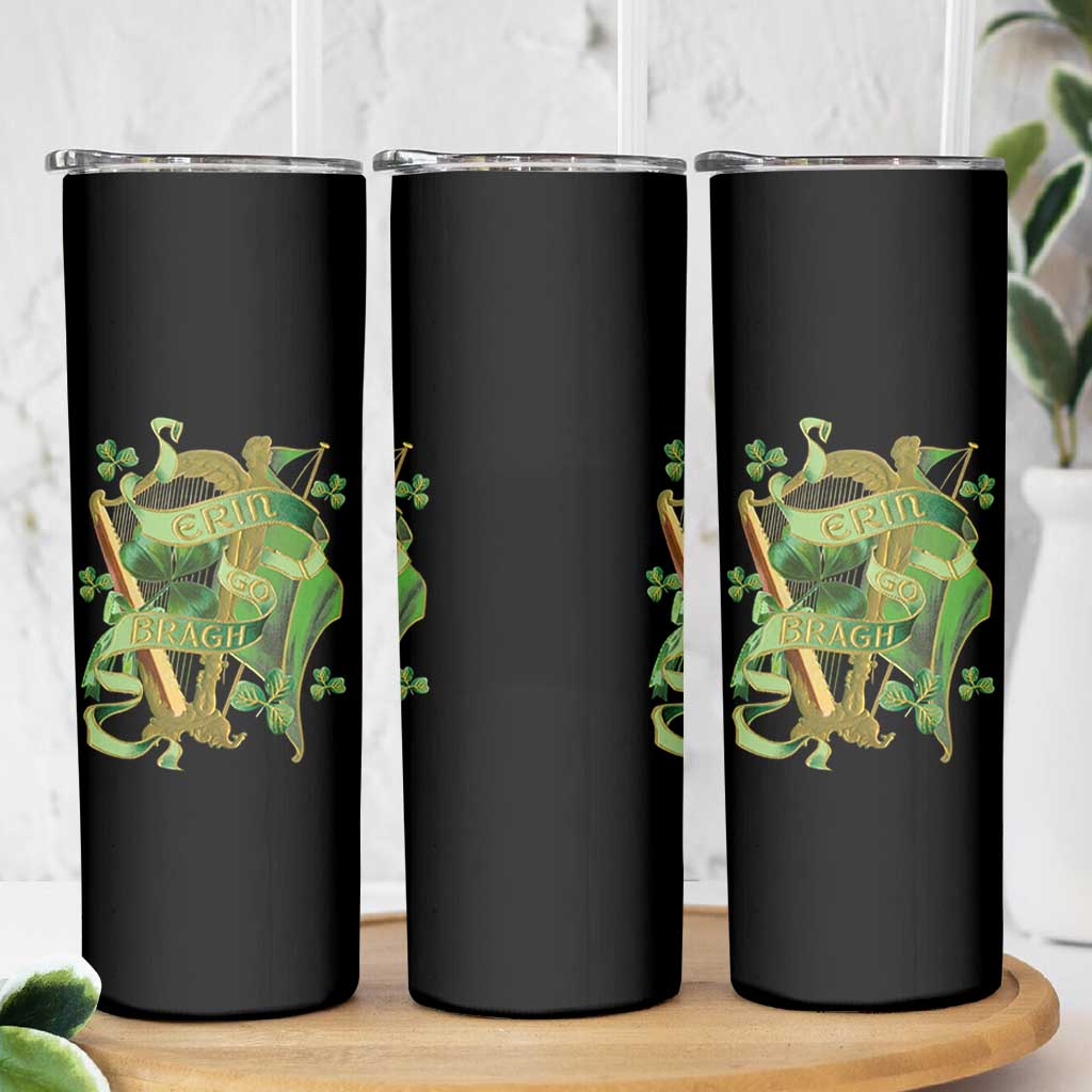 Irish Pride Skinny Tumbler Erin Go Bragh Harp Shamrock St Patrick's Day
