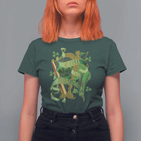 Irish Pride T Shirt For Women Erin Go Bragh Harp Shamrock St Patrick's Day
