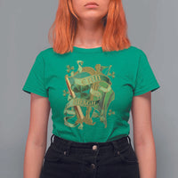 Irish Pride T Shirt For Women Erin Go Bragh Harp Shamrock St Patrick's Day