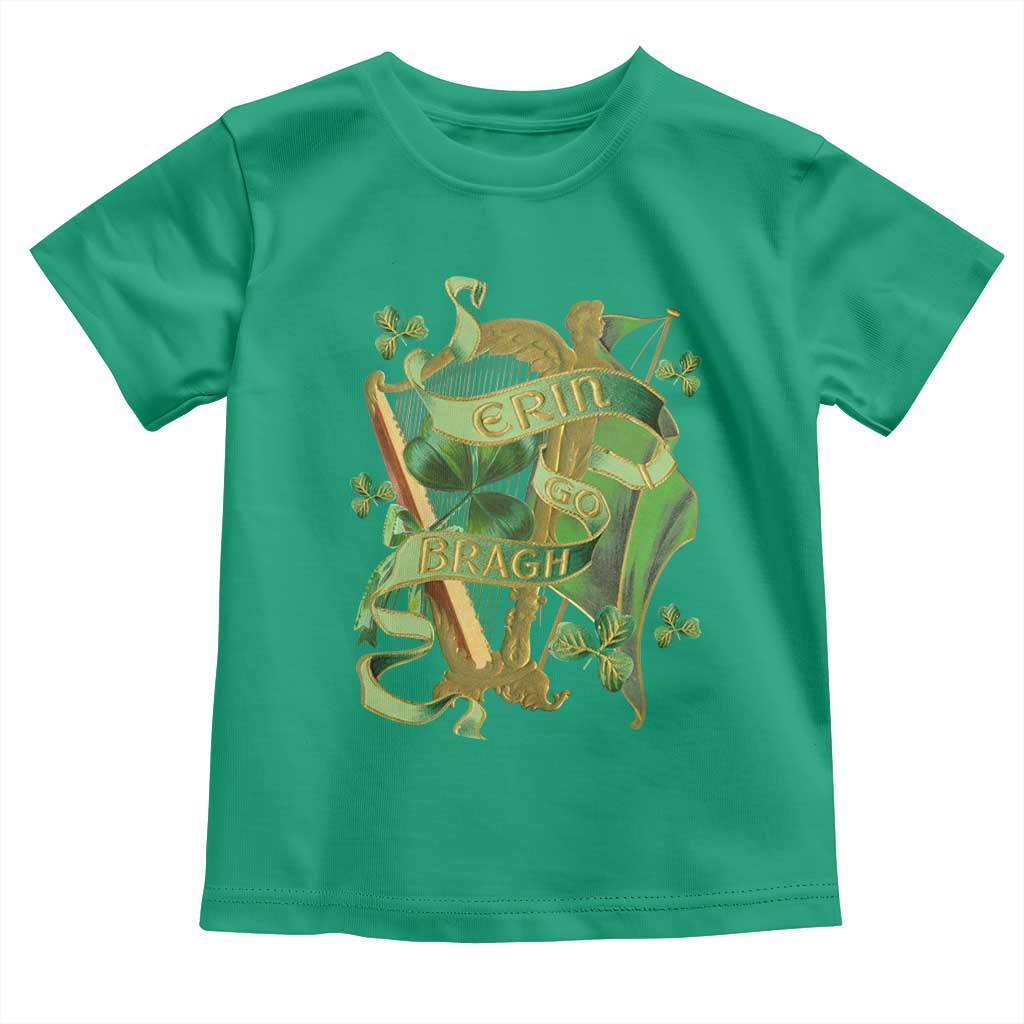 Irish Pride Toddler T Shirt Erin Go Bragh Harp Shamrock St Patrick's Day
