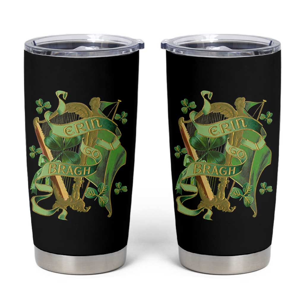 Irish Pride Tumbler Cup Erin Go Bragh Harp Shamrock St Patrick's Day