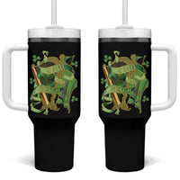 Irish Pride Tumbler With Handle Erin Go Bragh Harp Shamrock St Patrick's Day