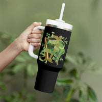 Irish Pride Tumbler With Handle Erin Go Bragh Harp Shamrock St Patrick's Day