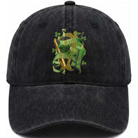 Irish Pride Washed Cotton Baseball Cap Erin Go Bragh Harp Shamrock St Patrick's Day
