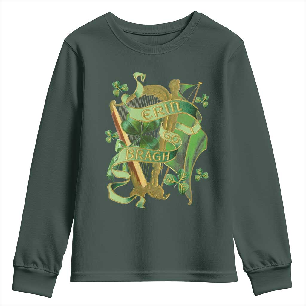 Irish Pride Youth Sweatshirt Erin Go Bragh Harp Shamrock St Patrick's Day
