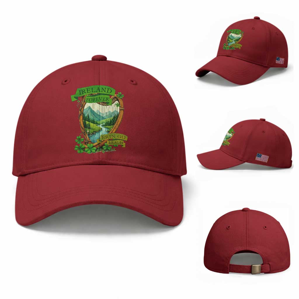 Irish Pride Baseball Cap Ireland Forever Erin Go Bragh Harp Shamrock