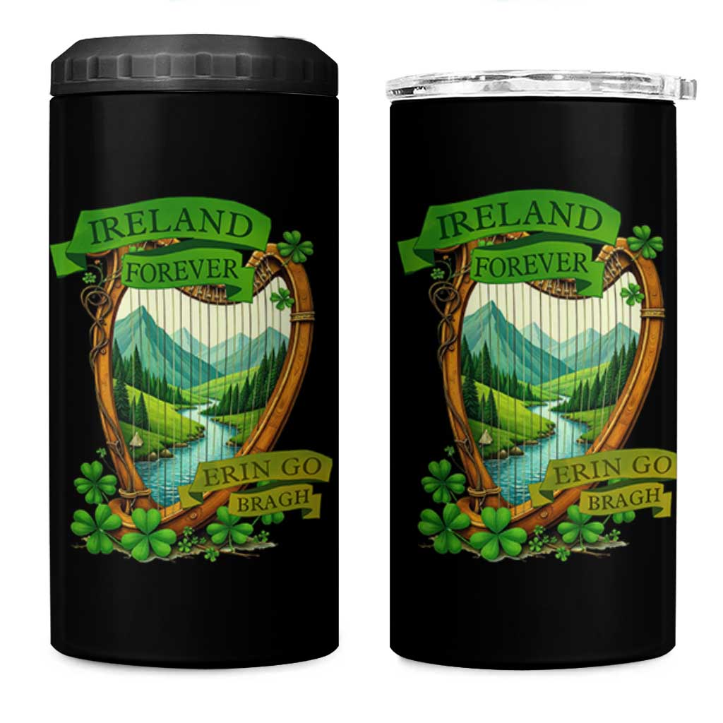 Irish Pride 4 in 1 Can Cooler Tumbler Ireland Forever Erin Go Bragh Harp Shamrock